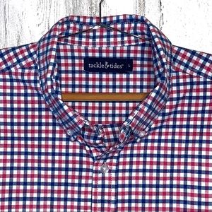 Tackle & Tides L/S  Red & Blue Plaid Shirt Sz. L